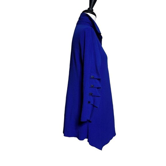 Calessa 3/4 Sleeve Cobalt Blue A Line Tunic Blouse Size Small - Picture 2 of 5